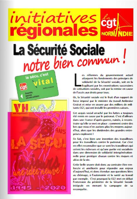 Couverture Publication - CGT Normandie - Initiatives Régionales la Sécurité Sociale
